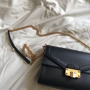 Michael Kors Kinsley Leather Shoulder Flap Bag